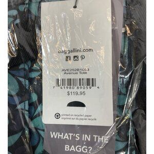 Baggallini Large Avenue Tote - Washable, Blue Petal Print, Crossbody, Eco-Friend